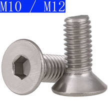 10mm 12mm  M10 x 1.5  M12 x 1.75 304 Stainless Steel FLAT HEAD Socket Screws Bolt Countersunk DIN 7991 Hex Socket screw  A2 - 70 2024 - buy cheap