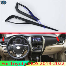 Para toyota vios 2019 decoração do carro de fibra carbono estilo saída ventilação ar capa painel guarnição moldura quadro moldagem decore 2024 - compre barato