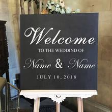 Custom Wedding Name Welcome Wall Sticker Wedding Decoration Vinyl Sticker Sign Personalized Date Married Event Decor 2024 - buy cheap