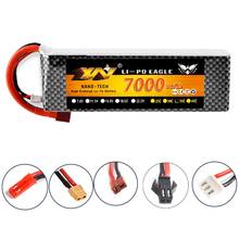 Yw-bateria de avião com tomada, 2s2p, 7.4v, 7000mah, 35c, lipo, 2s, trx, t, deans, xt60, xt90, traxxas, scx10, fpv, peças para caminhão 2024 - compre barato