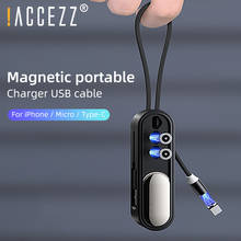 !ACCEZZ Magnetic Cable For iPhone XR 6S 7 8 Plus Realme 6 Xiaomi mi 9 Portable Universal Micro USB Type C Cable Phone Wires Cord 2024 - buy cheap