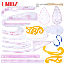 LMDZ-Reglas de diseño de moda, juego de guías de medida para el diseño de patrones, con rueda marcadora para costuras, bordados y labores de aguja, 21 unidades 2024 - compra barato