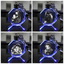 Kimetsu no Yaiba-llaveros LED con logotipo, llavero de cristal, luz, regalos Unisex 2024 - compra barato