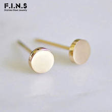 F.I.N.S Three-tones Stainless Steel Stud Earrings for Women Office Lady Small Stud Earrings Minimalist Jewelry 2020 Wholesale 2024 - buy cheap