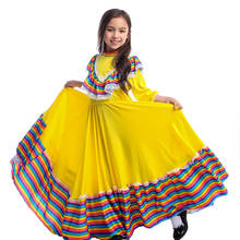 Мексиканское платье, костюм на день рождения, Хэллоуин, детский мексиканский костюм, Большой Круг, длинная Цыганская танцевальная юбка фламенко для девочек, 2021, домашний декор 2024 - купить недорого
