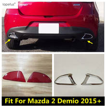 For Mazda 2 Demio 2015 - 2019 ABS Rear Tail Tailgate Fog Lights Lamp Frame Molding Cover Kit Trim 2 Pcs Red / Chrome Accessories 2024 - buy cheap