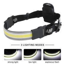 3 Gear Modes COB LED Strip Headlamp 400LM Headlight Waterproof Head Torch by AAA Battery for Fishing Camping Hunting 2024 - buy cheap