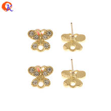 Diseño de Cordial, 100 Uds., 9x10MM, accesorios de joyería/Fabricación de bricolaje/accesorios de pendientes/forma de mariposa/hecho a mano/pendientes de diamantes de imitación 2024 - compra barato