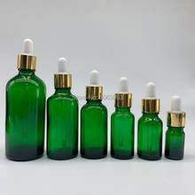 10Pcs/Lot Green Glass Refined Lab Oil Bottle with Glass Droppers Golden/Silver Circle for School Experiment 2024 - buy cheap