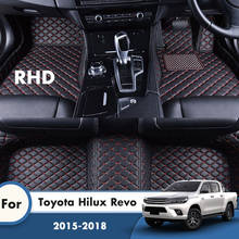 Tapetes para toyota hilux revo, carpetes personalizados em couro, acessórios automotivos, para modelos 2018, 2017, 2016, 2015 2024 - compre barato