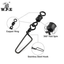 W.P.E 3packs/set Fishing Swivel 4/0#-8# Fishing Connector Copper Press Rolling Swivel Stainless Steel Snap Fishing Hook Tackle 2024 - buy cheap