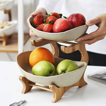 Plato de cerámica Dim Sum para sala de estar, plato de fruta de 3 capas, plato de aperitivos, cesta de fruta seca moderna creativa, plato japonés Fruitschaal 2024 - compra barato