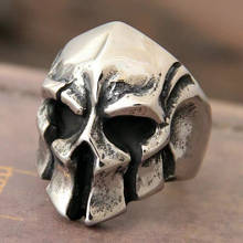 Men''s Unique Punk Gothic Skull Mask Stainless Steel Cool Biker Vintage Ring 2024 - buy cheap