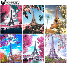 Pintura de diamantes 5D Diy de la Torre Eiffel de primavera, arte de pared, pegatinas de hermoso paisaje, bordado de diamantes, decoración moderna de la habitación del hogar 2024 - compra barato