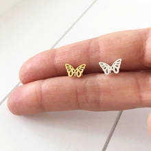 Minimal Origami Butterfly Stainless Steel Women's Fashion Jewelry Dainty Small Earrings	Christmas Accessories Friendship Gifts 2024 - buy cheap