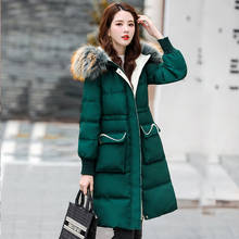 Womens Winter Jacket 2022 High Quality Down Cotton Coat Large Real Raccoon Fur Hooded Overcoat Female Long Parkas Snow Outerwear 2024 - buy cheap