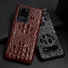 Caja de teléfono de cuero para Samsung Galaxy S20 Ultra S7 S8 S9 S10 Lite S10e Nota 8 9 10 Plus A20 A30 A50 A70 A51 A71 cabeza de cocodrilo 2024 - compra barato