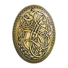Norse Viking Brooch Carved Rune Ethnic Peace Badge Cloak Pin Brooch for Women Witchy Irish Nordic Collar Brooches Jewelry 2024 - buy cheap