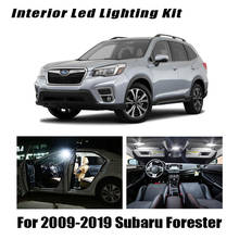 10 pçs carro branco lâmpadas led interior mapa cúpula tronco kit de luz apto para 2009-2017 2018 2019 subaru forester porta da placa de licença lâmpada 2024 - compre barato