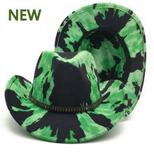 Шляпа Женская в ковбойском стиле, зеленая Федора из искусственного фетра, шляпа для верховой езды, для осени и зимы 2024 - купить недорого