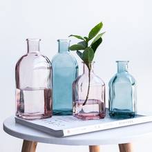 Стеклянная ваза для дома, маленькое гидропонное растение, стеклянная бутылка, украшение для гостиной, Разноцветные Мини-вазы для цветов 2024 - купить недорого