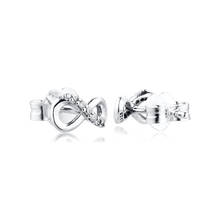 Pendientes brillantes Infinity para mujer, joyería elegante, plata 925 Original, moda 2024 - compra barato