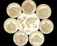Crachá comemorativo dourado com 7 tamanhos do mundo, grande parede para comemoração moedas 2024 - compre barato