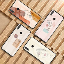 Funda de vidrio templado Art Face Line para teléfono Huawei P20 P30 P40 P40 Lite Pro Psmart Mate 20 30, carcasa 2024 - compra barato