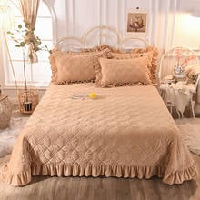 3/5 pçs gêmeo rainha rei tamanho colcha conjunto com jogo travesseiro shams pelúcia quente macio colcha/coverlet/cama capa conjunto leve 2024 - compre barato