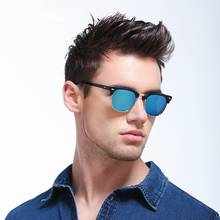 Солнцезащитные очки с полуоправой для мужчин и женщин UV-400, винтажные поляризационные, брендовые дизайнерские, в полуоправе, классические 2024 - купить недорого