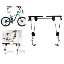 Bike Hoist Pulley for Garage Ceiling Mounted Bicycle Lift Heavy Duty Bike Hanging Rack Universal for Most Types Bike 2024 - buy cheap