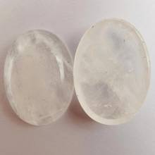 Miçanga de pedra de cristal transparente 30x22mm, cabochon oval para fazer joias (2 partes) h064 2024 - compre barato