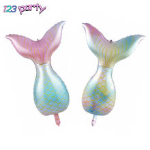 Mermaid tail Aluminum balloons birthday party decoration kids Gradient mermaid balloon baby shower party supplies cake topper 2024 - buy cheap