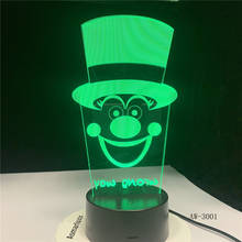 Clown lamp 3D illusion LED Table lamp LED 7 Color changing USB Kids Bedroom Room Party Decor Luminaria Creative Gifts 3001 2024 - buy cheap