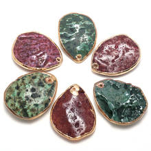 Pedra natural ágata pingentes forma em forma de gota requintado charme para fazer jóias diy colar brinco acessórios 2024 - compre barato