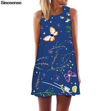 Summer Butterfly Print Women Boho Dress Casual Sleeveless Tunic Tank Dress Sundress Sexy Mini Beach Party Dresses Vestidos 2024 - buy cheap