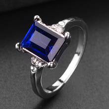 Diamante de imitación cuadrado brillante boda anillo de compromiso mujeres dedo joyería regalo nuevo 2024 - compra barato