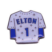 Elton John - Los Angeles Dodgers #1 Iconic Jersey Brooch Pin Silver Plated with Glitter 2024 - buy cheap