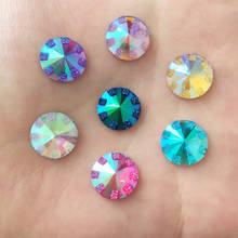 Shiny 80pcs AB Resin 12mm Round Flatback Rhinestone Scrapbook DIY Wedding Ornaments Applique Crafts 2024 - buy cheap