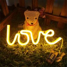 Letrero de luz LED de neón para decoración del hogar, lámpara de noche con forma de amor para boda, fiesta, Día de San Valentín, aniversario 2024 - compra barato