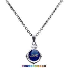 Juchao colares coloridos, joias femininas de aço inoxidável com pingente de âncora, amor, colar 2024 - compre barato