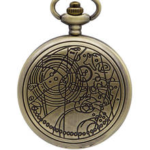 Reloj de bolsillo con cadena, colgante de collar, reloj de cuarzo Retro Steampunk # CF1023 2024 - compra barato