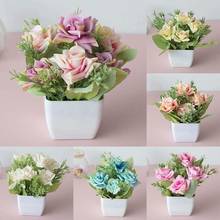 1pc Artificial Flower Bonsai Bridal Wedding Arrangement Artificial Bonsai Potted Artificial Flowers Desktop Ornement Home Decor 2024 - buy cheap