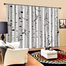 white forest tree curtains Customized size Luxury Blackout 3D Window Curtains For Living Room Decoration curtains 2024 - buy cheap