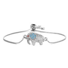 Mafisar pulseira de zircônia cúbica 2019, joias com pingente de elefante fofo na moda, pulseira ajustável para meninas e mulheres, bijuterias 2024 - compre barato