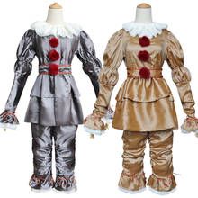 Movie Joker Pennywise  Stephen King It Chapter Horror Cosplay Costume Halloween Party Funny Circus Clown Parent-child Dress 2024 - buy cheap
