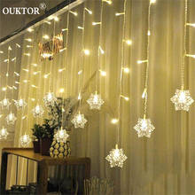 3.5M LED Snowflake Curtain String Lights Fairy Garland Lights Christmas Decoration Lights For Home Holiday Party Xmas Outdoor 2024 - buy cheap