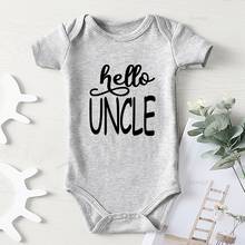 Children Clothes Jumpsuit Baby Autumn Printing Hello Uncle Bodysuit for Babies Cotton Newborn Boy Winter Costume Girls Outfits 2024 - buy cheap
