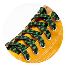 Coolstring-cordones planos de algodón y poliéster para hombre, 8MM, color negro-verde, patrón de transferencia de calor por dólar, cordones para zapatillas 2024 - compra barato