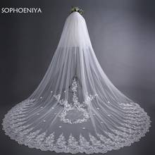 New Arrival Two Layer Bridal veil 2022 Cathedral Veil Long Ivory veil Welon katedralny Mantillas for church Wedding veils 2024 - buy cheap
